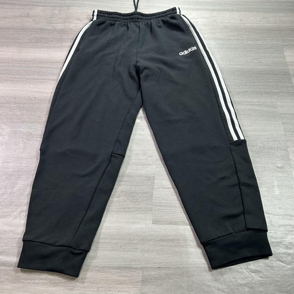 Adidas Sweatpants‎ Mens Medium Black Climalite Fleece 3 Stripe Jogger FL5476
